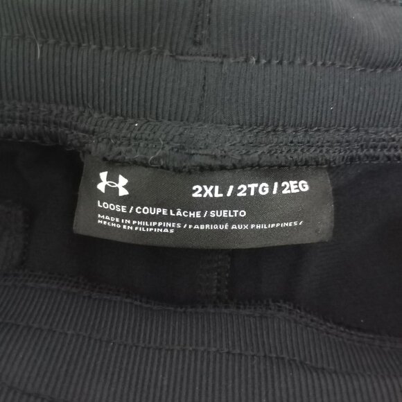 Under Armour Jogger Pants Mens Black Zippered Pockets 2XL - Picture 2 of 8